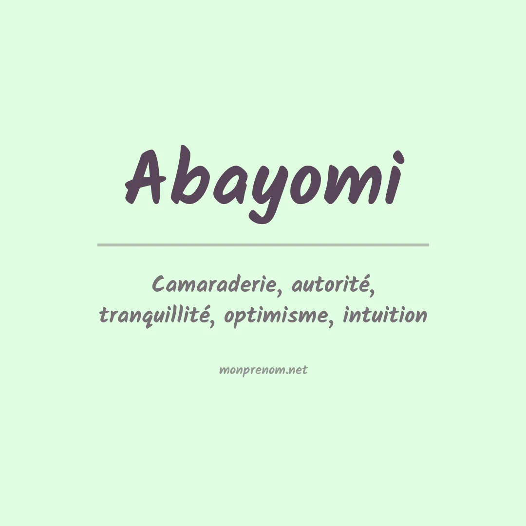 Signification du Prénom Abayomi
