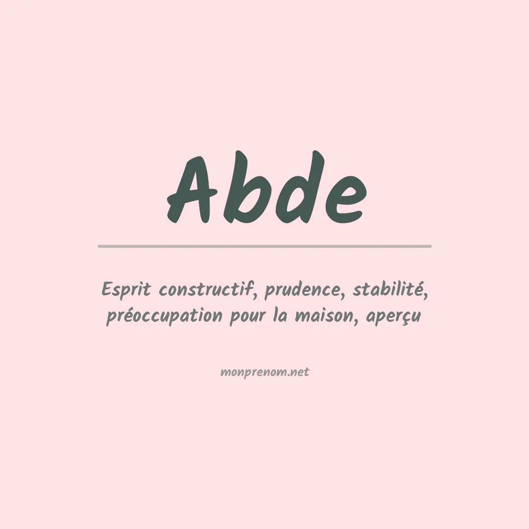 Signification du Prénom Abde Signification du Prénom Abde