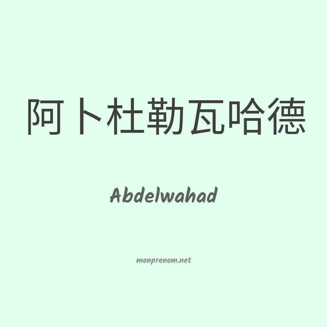Abdelwahad en chino
