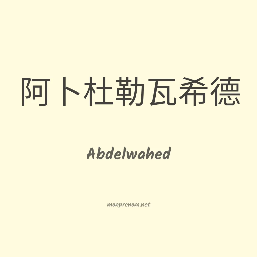 Abdelwahed en chino