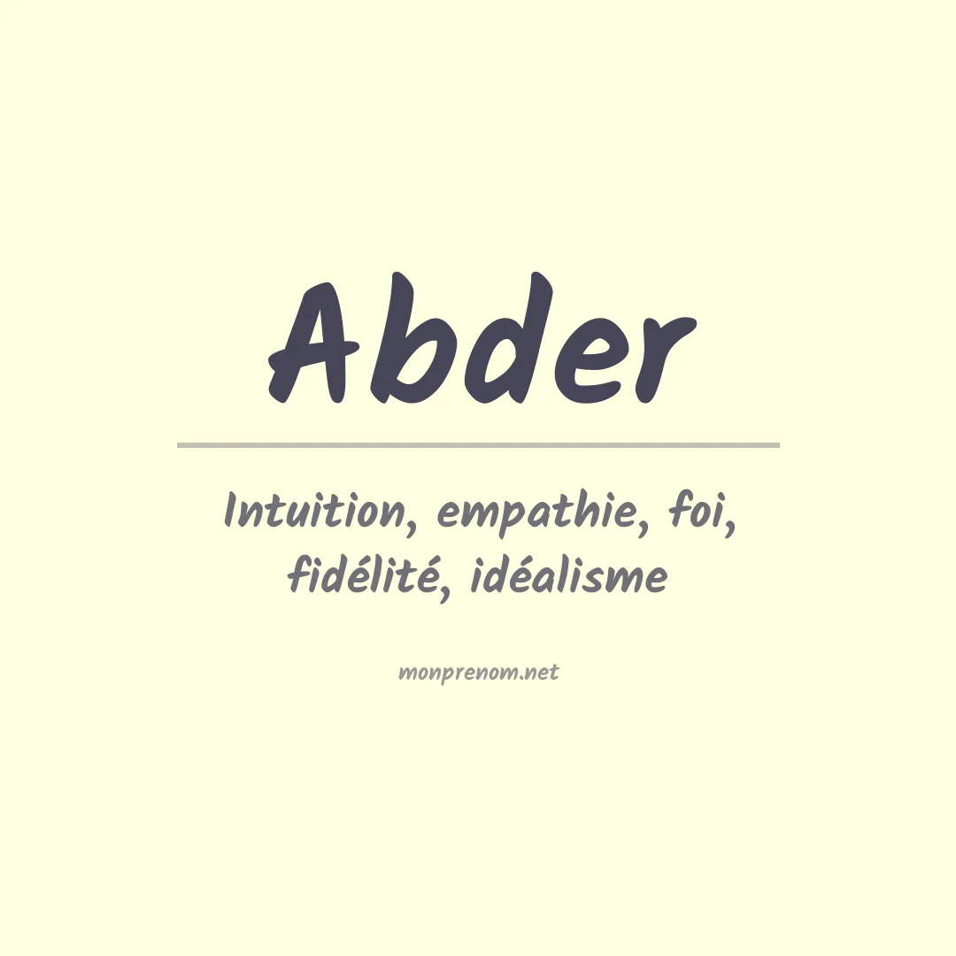Signification du Prénom Abder Signification du Prénom Abder