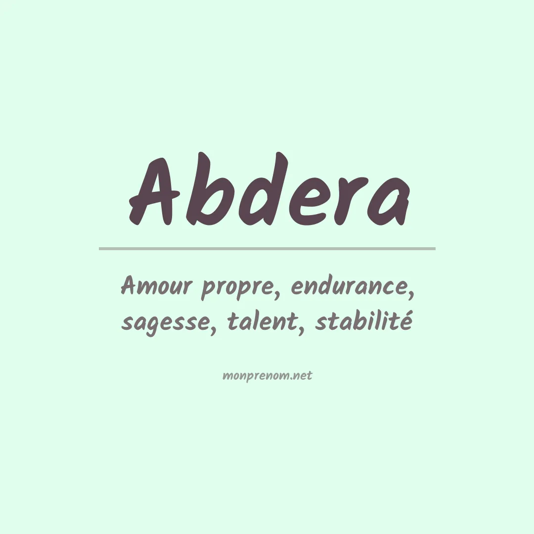 Signification du Prénom Abdera