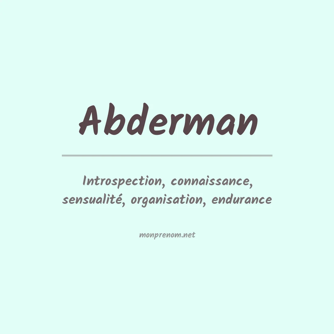 Signification du Prénom Abderman