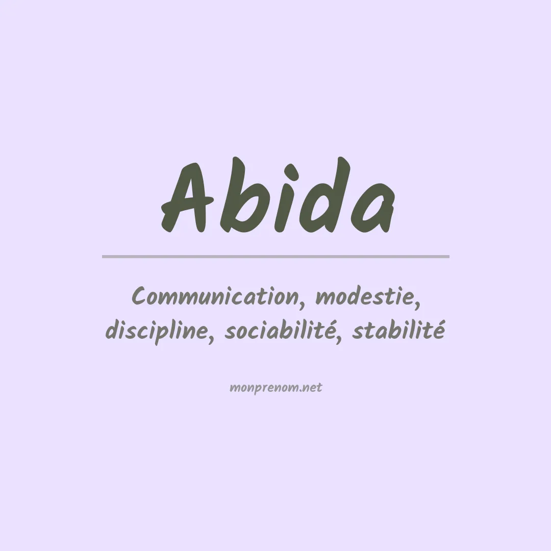 Signification du Prénom Abida Signification du Prénom Abida