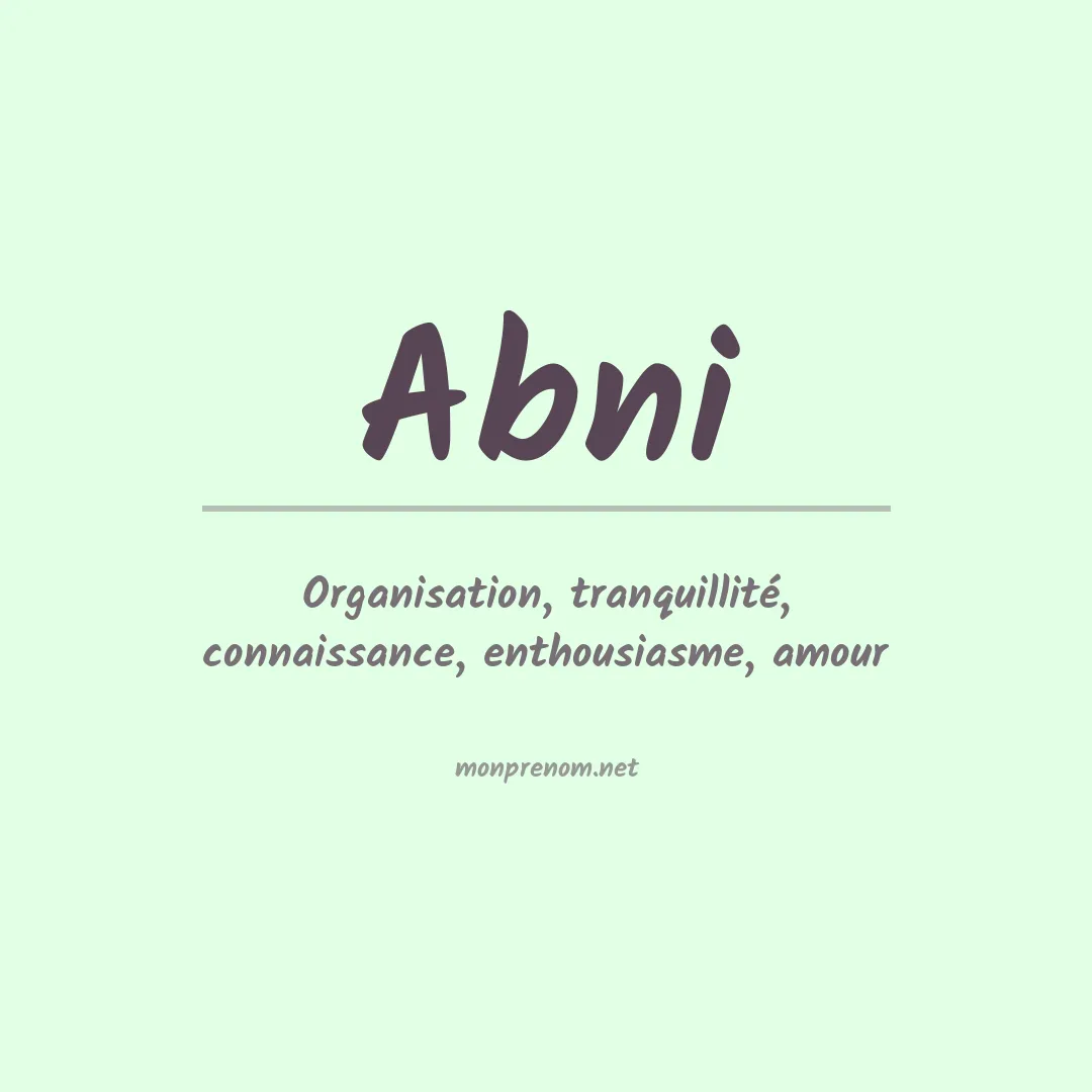 Signification du Prénom Abni Signification du Prénom Abni