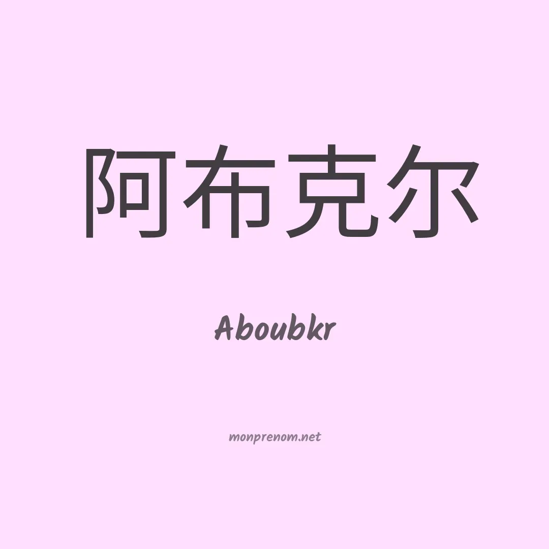 Aboubkr en chino