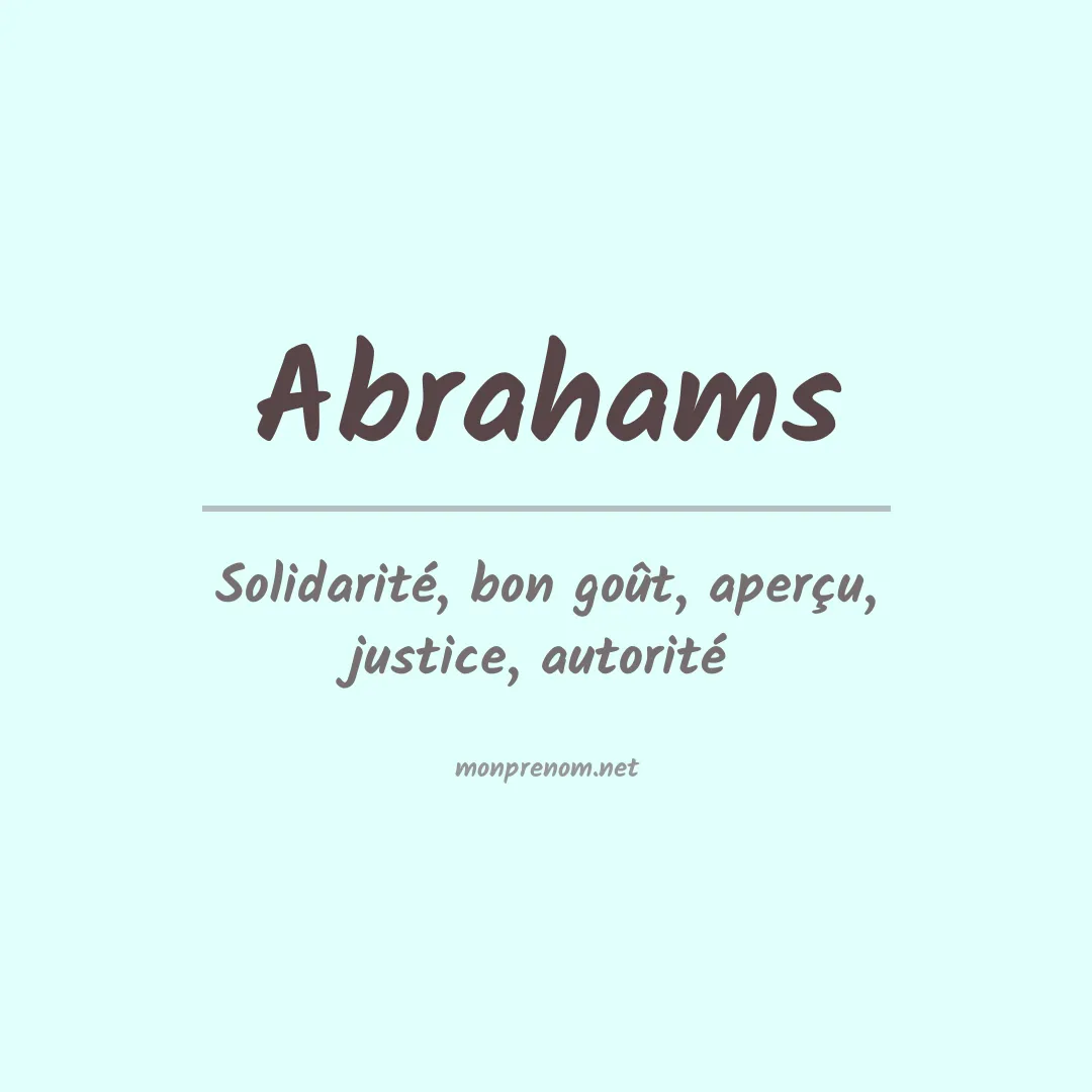 Signification du Prénom Abrahams