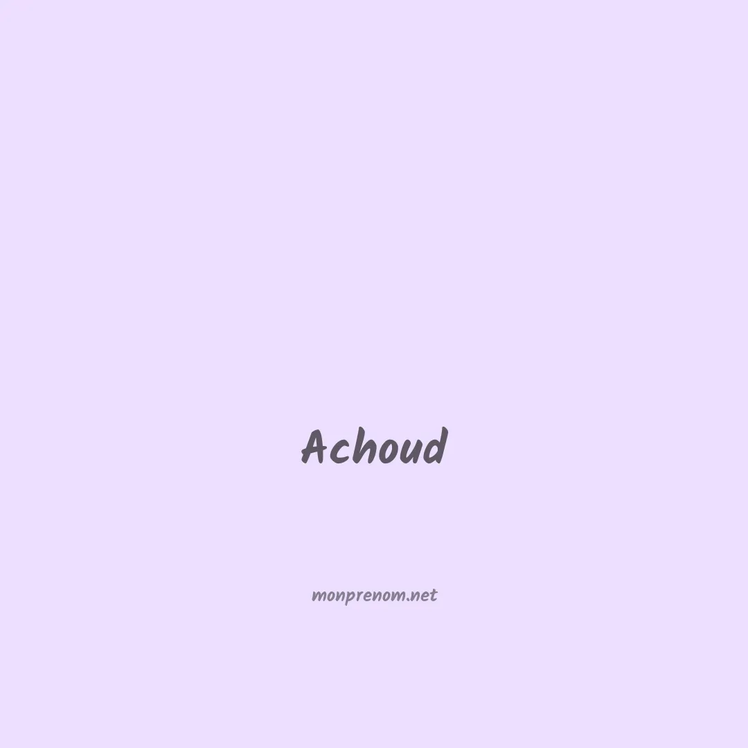Achoud en chino