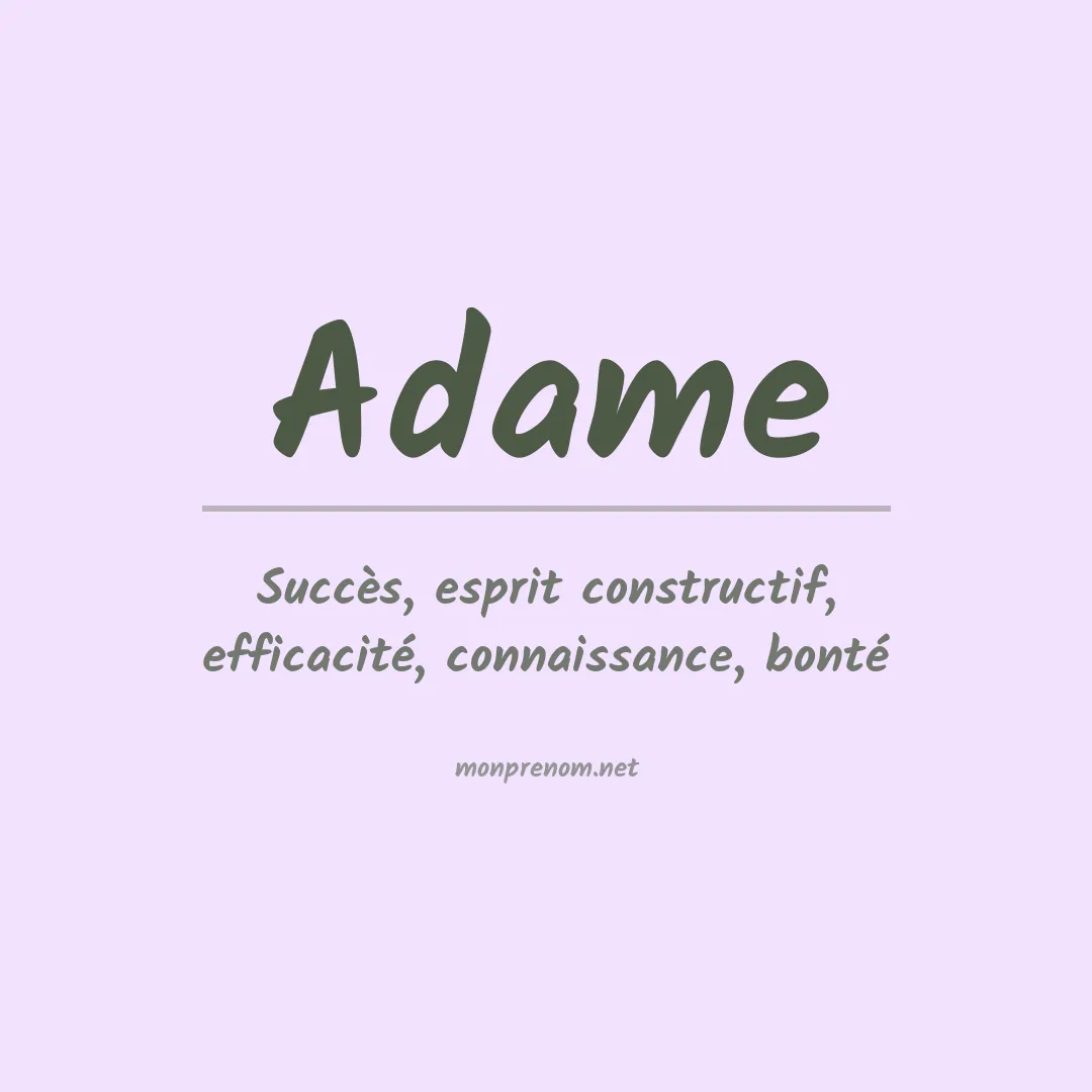 Signification du Prénom Adame