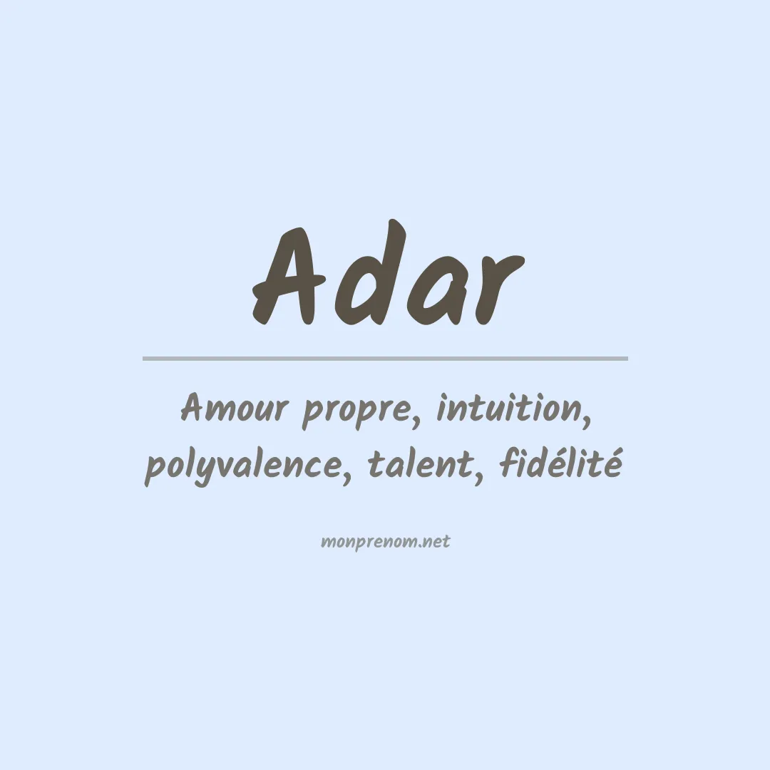 Signification du Prénom Adar