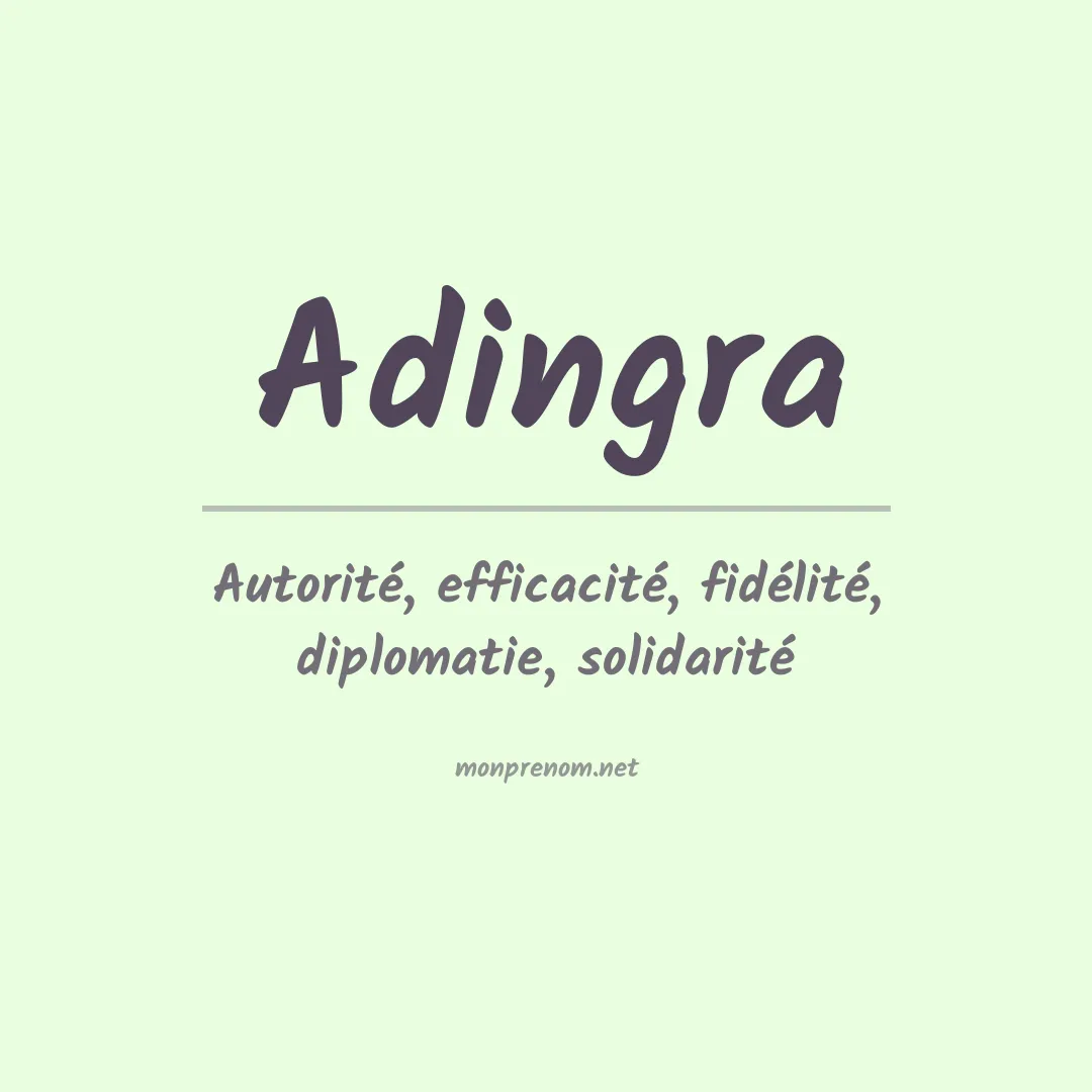 Signification du Prénom Adingra