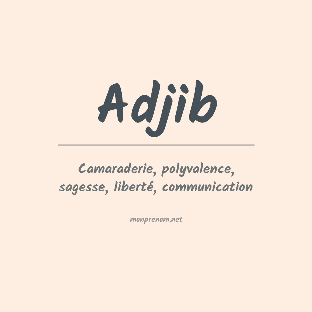 Signification du Prénom Adjib Signification du Prénom Adjib