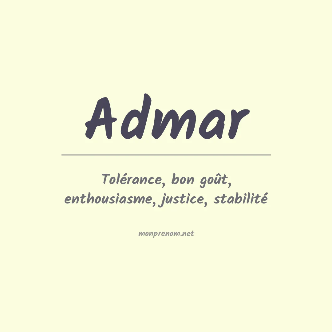 Signification du Prénom Admar Signification du Prénom Admar