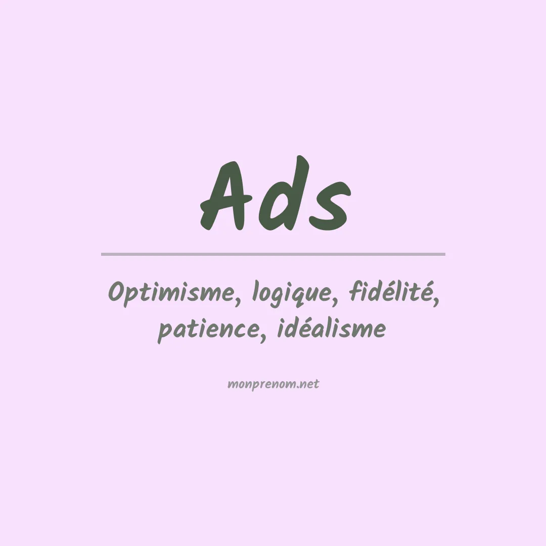 Signification du Prénom Ads Signification du Prénom Ads