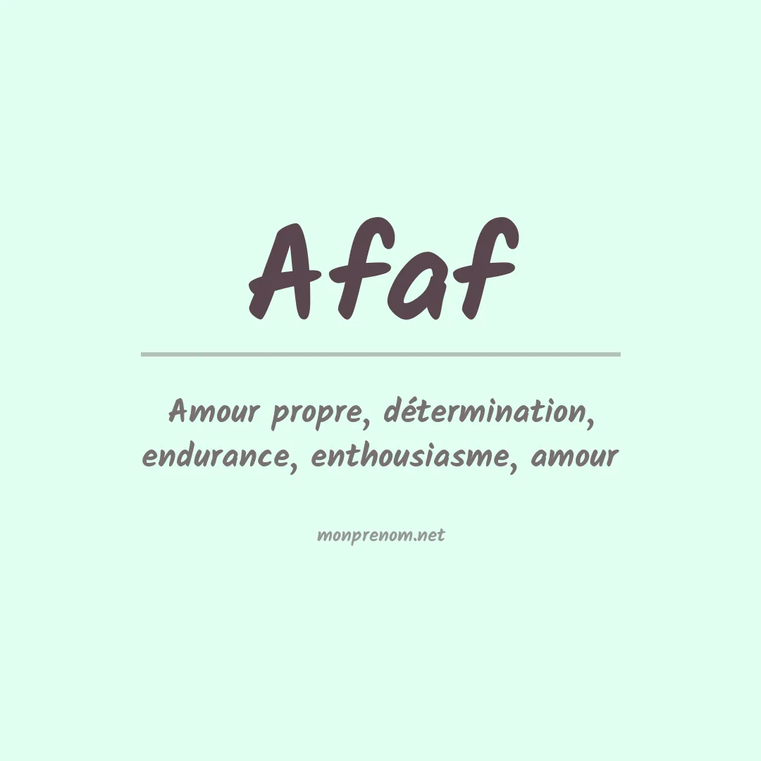 Signification du Prénom Afaf Signification du Prénom Afaf