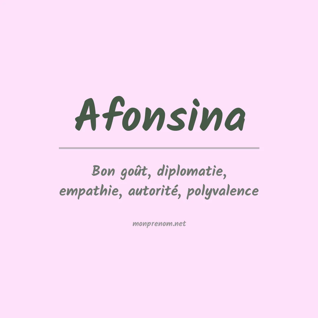 Signification du Prénom Afonsina