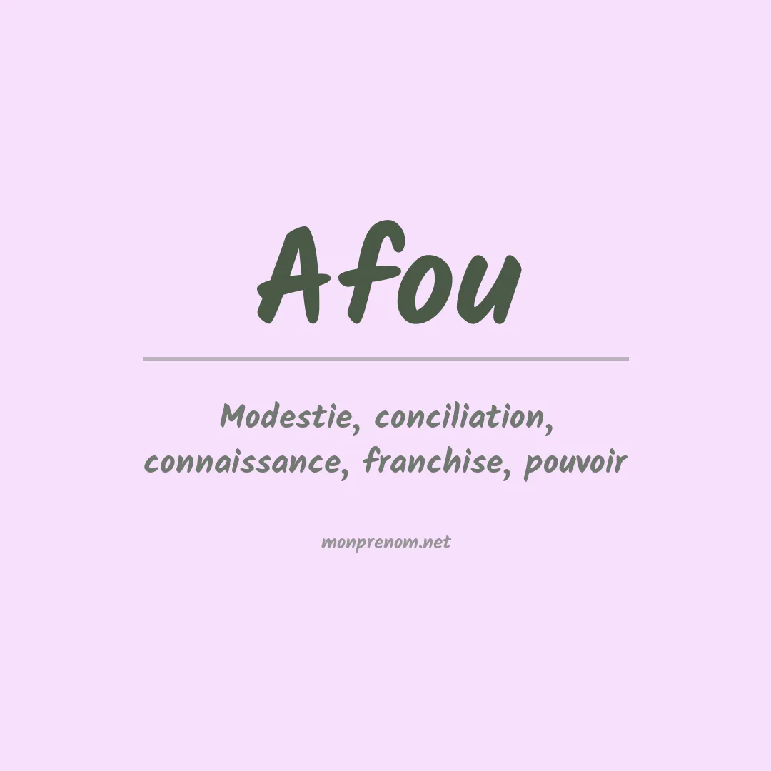 Signification du Prénom Afou Signification du Prénom Afou