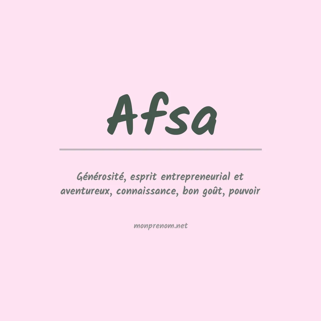 Signification du Prénom Afsa Signification du Prénom Afsa
