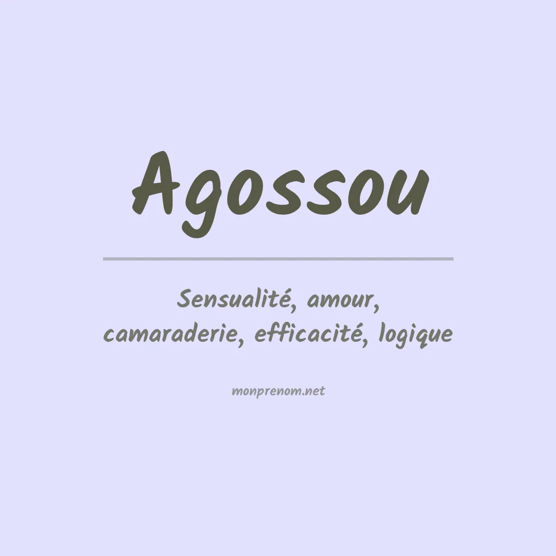 Signification du Prénom Agossou Signification du Prénom Agossou