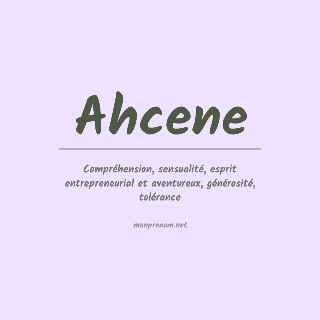 Signification du Prénom Ahcene Signification du Prénom Ahcene