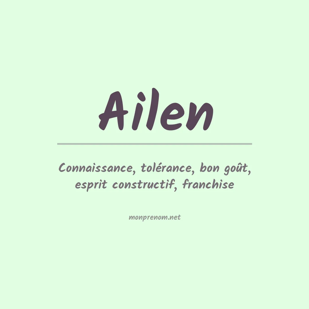 Signification du Prénom Ailen