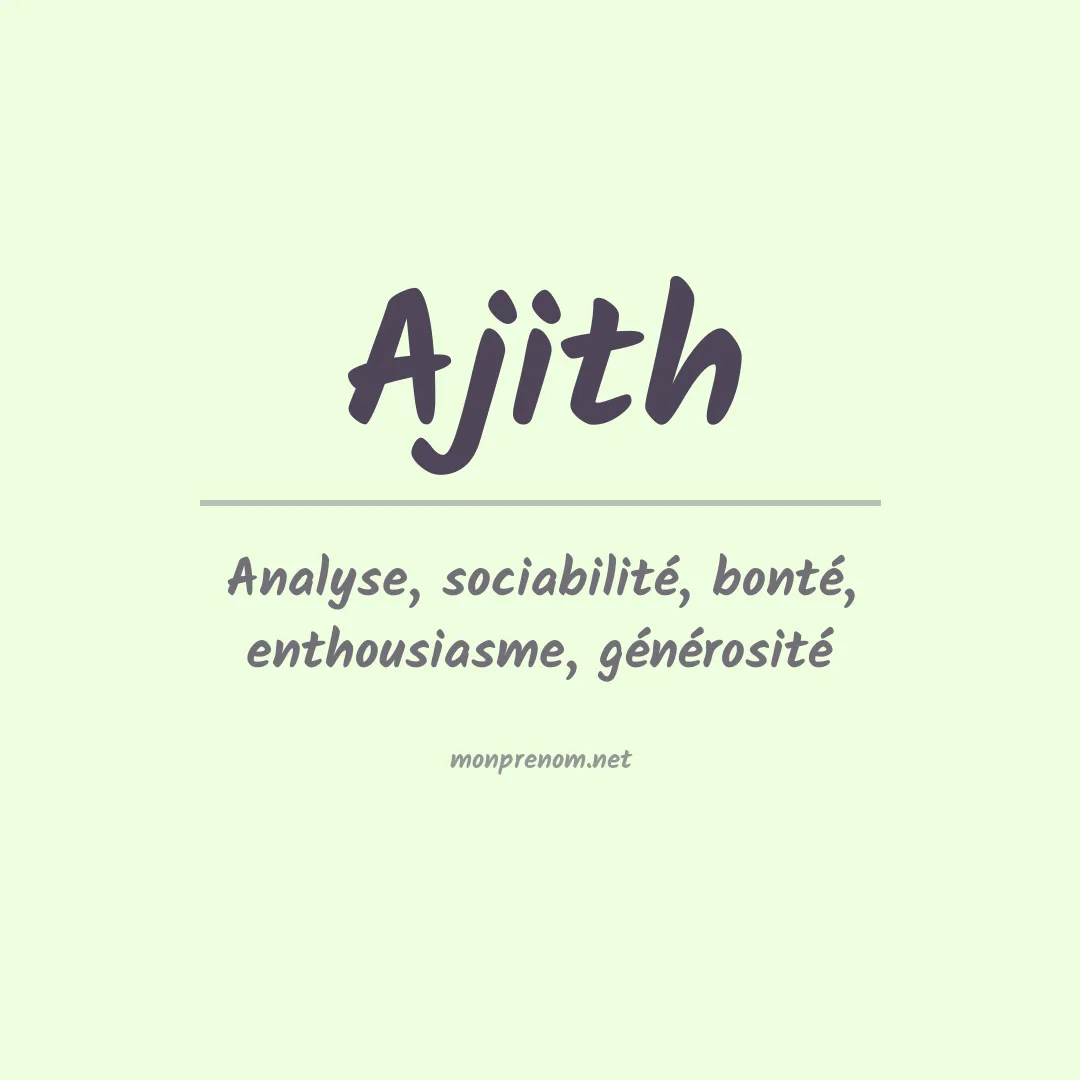 Signification du Prénom Ajith Signification du Prénom Ajith