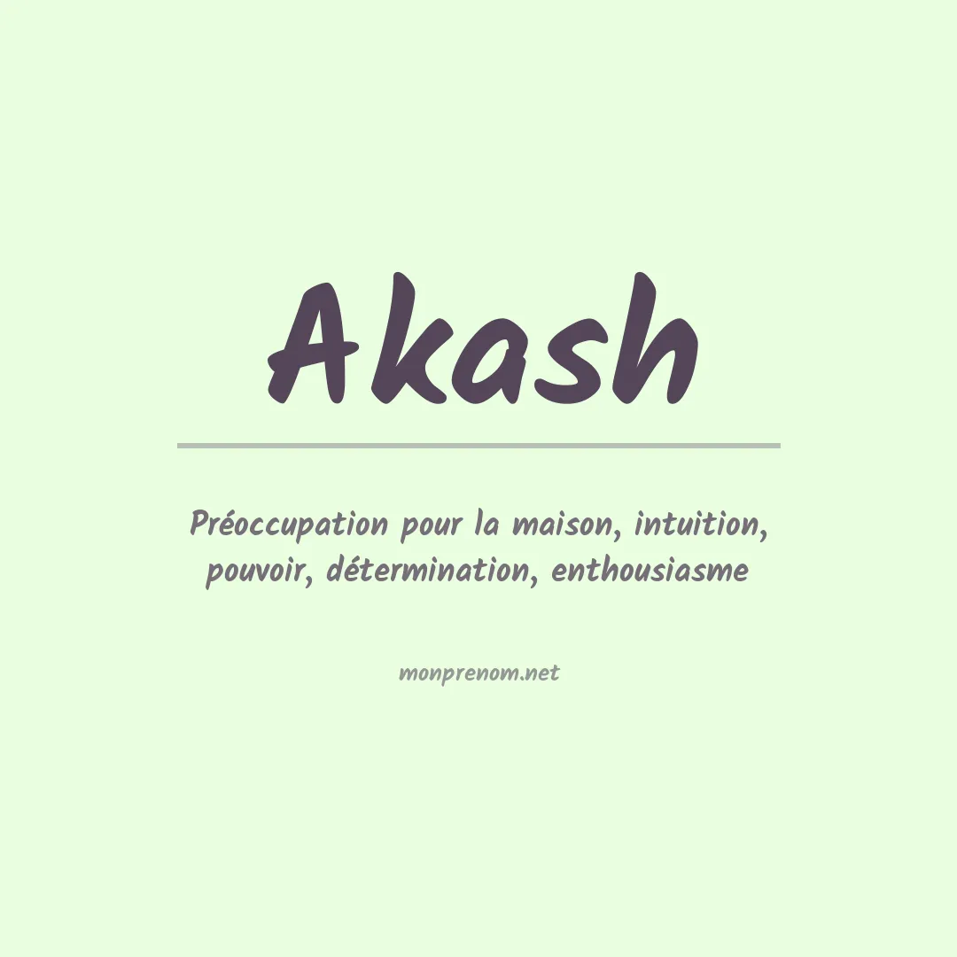 Signification du Prénom Akash Signification du Prénom Akash