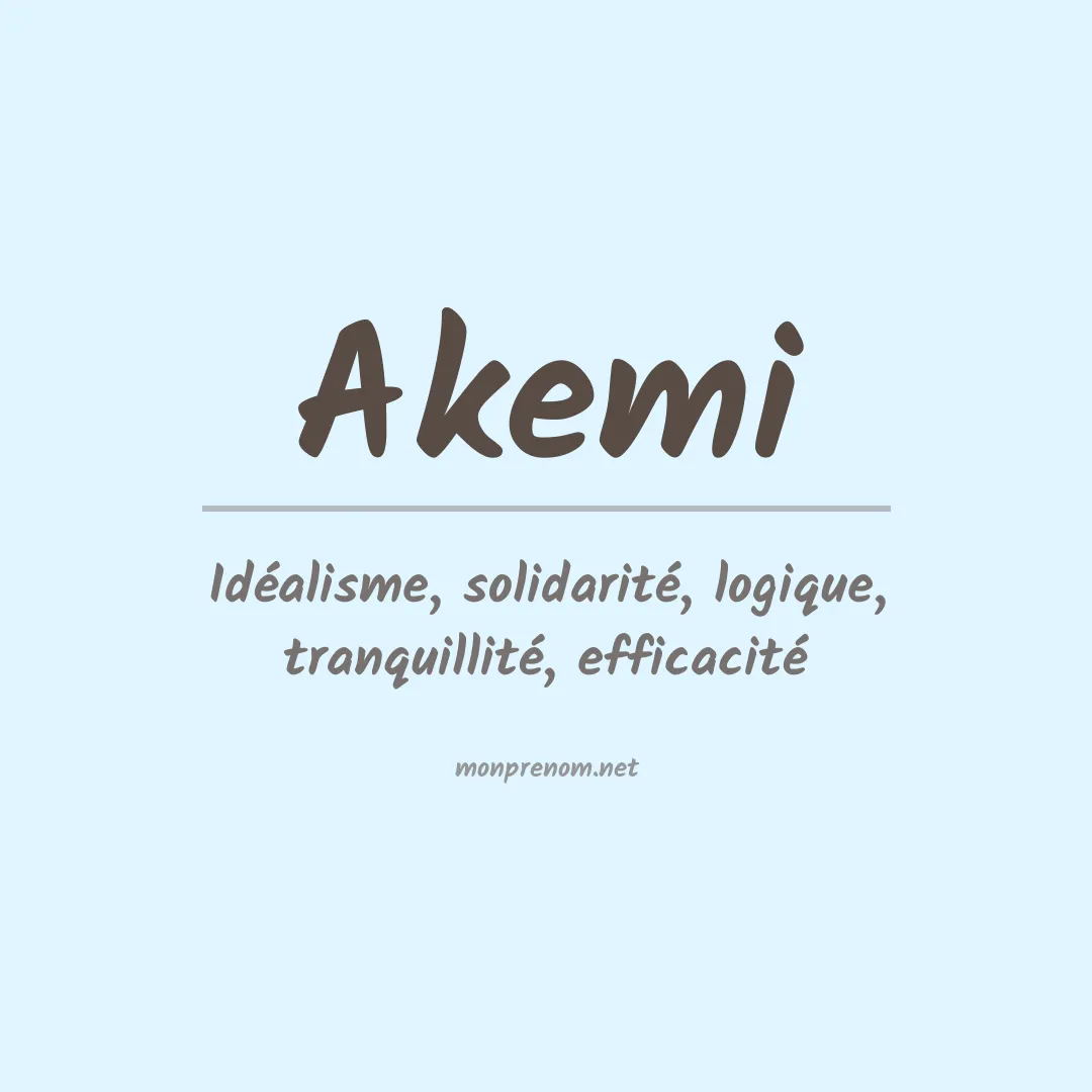 Signification du Prénom Akemi