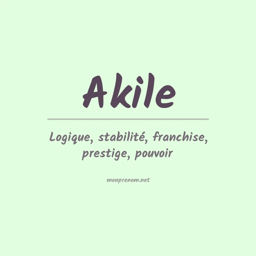 Signification du Prénom Akile Signification du Prénom Akile