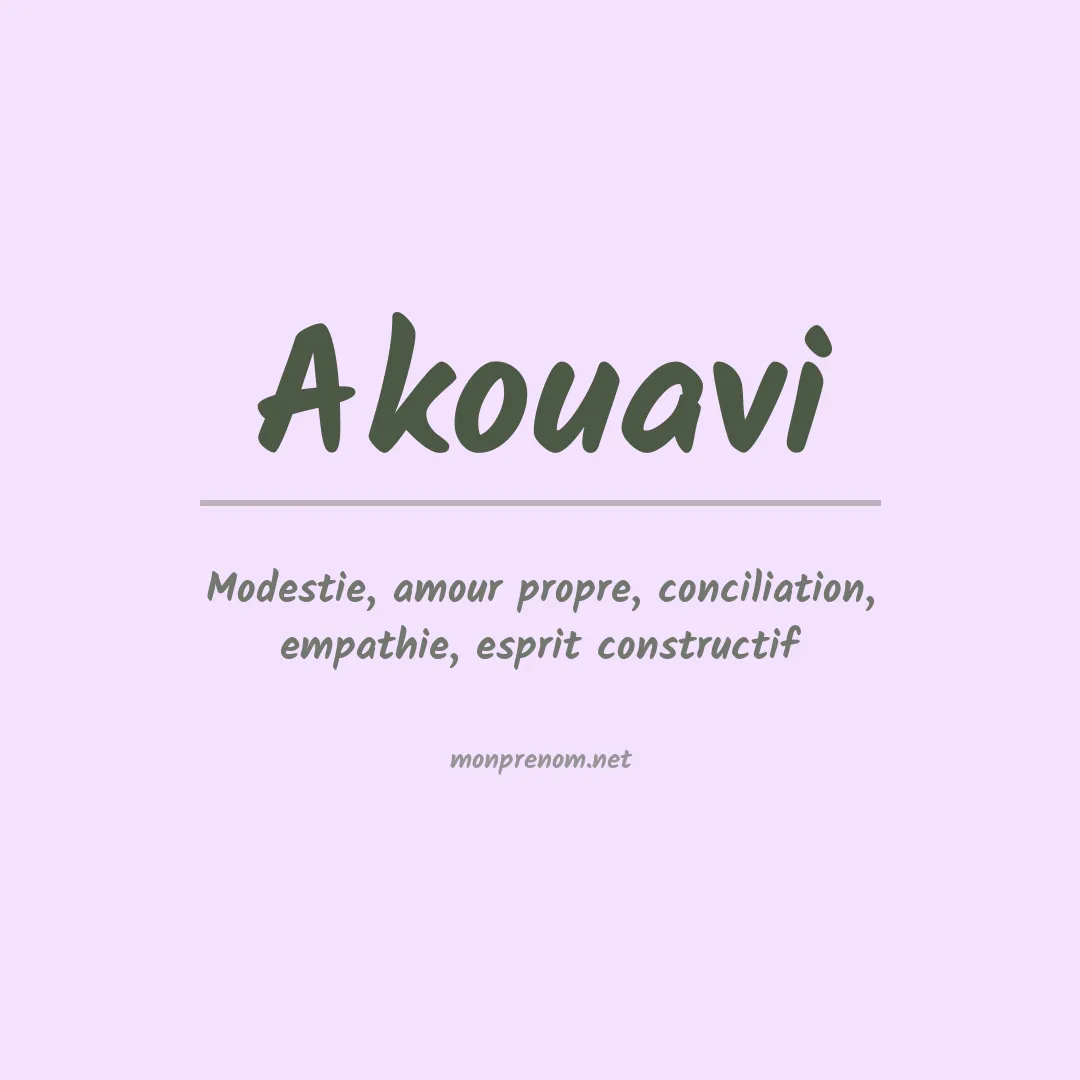 Signification du Prénom Akouavi Signification du Prénom Akouavi