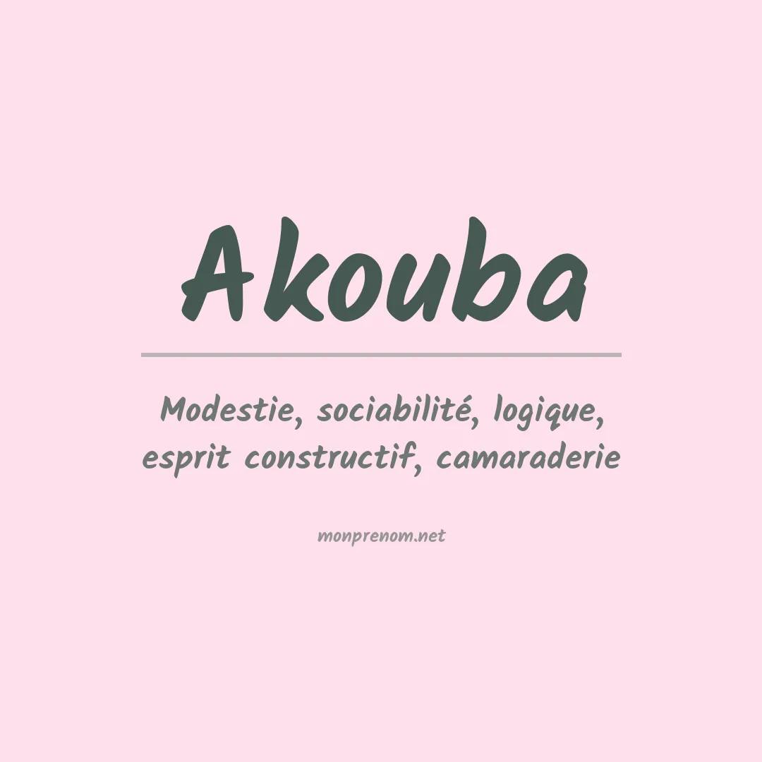 Signification du Prénom Akouba Signification du Prénom Akouba