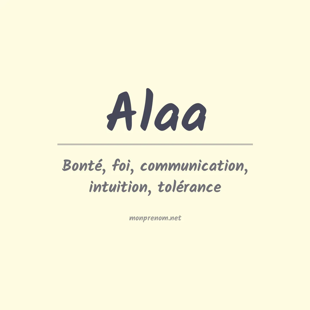 Signification du Prénom Alaa