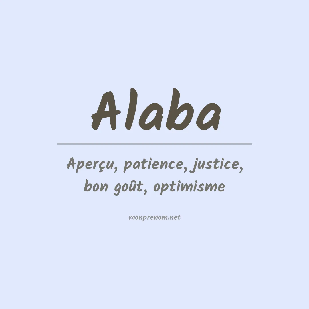 Signification du Prénom Alaba