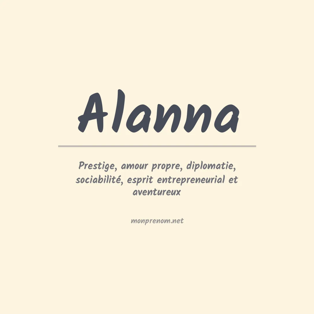 Signification du Prénom Alanna