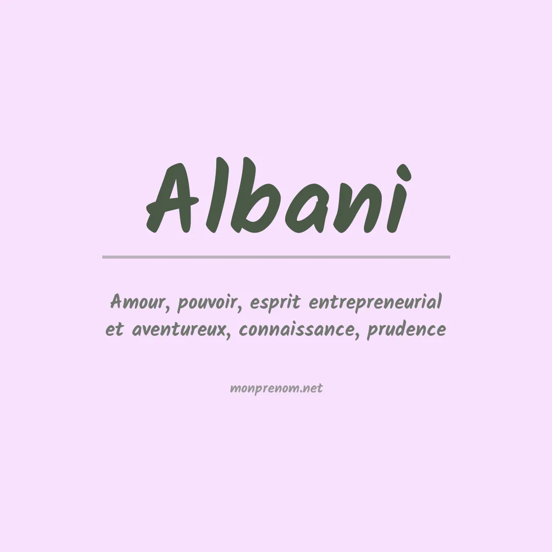 Signification du Prénom Albani