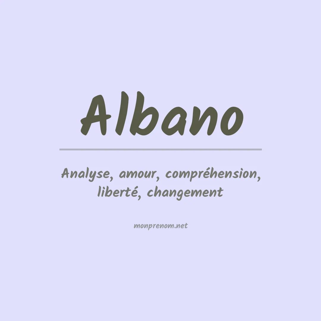 Signification du Prénom Albano