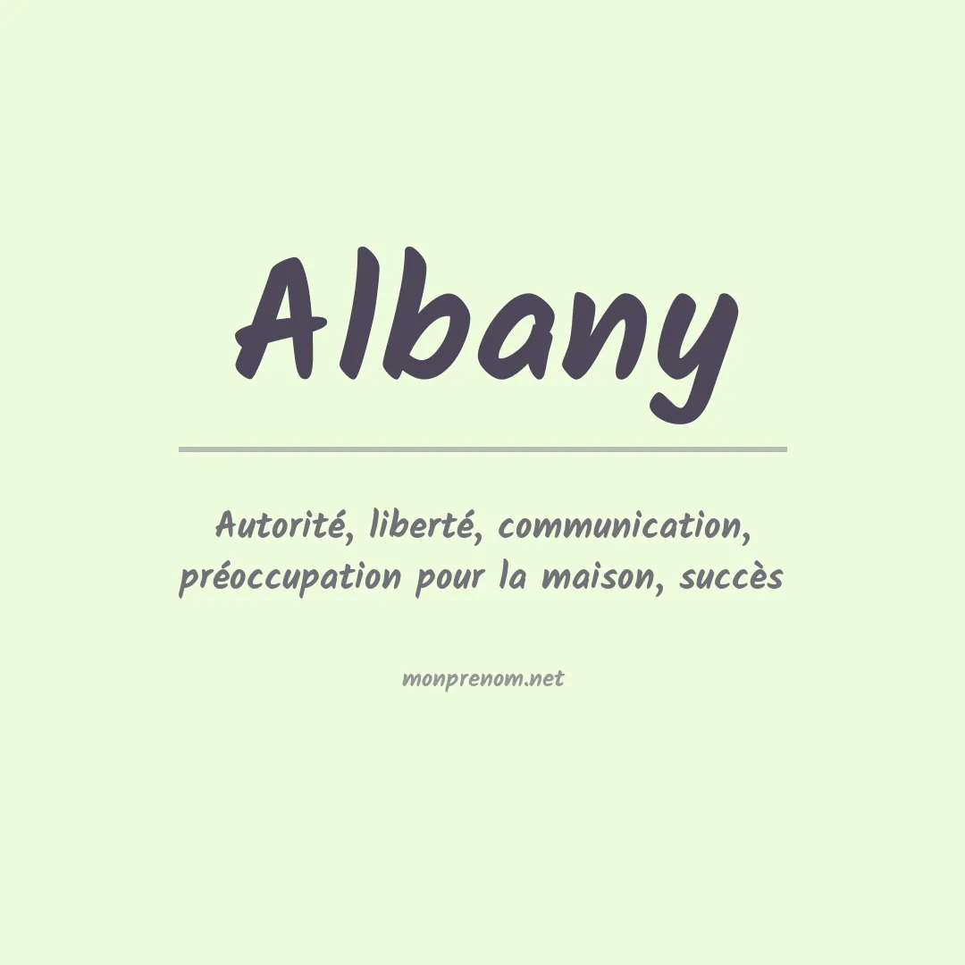 Signification du Prénom Albany
