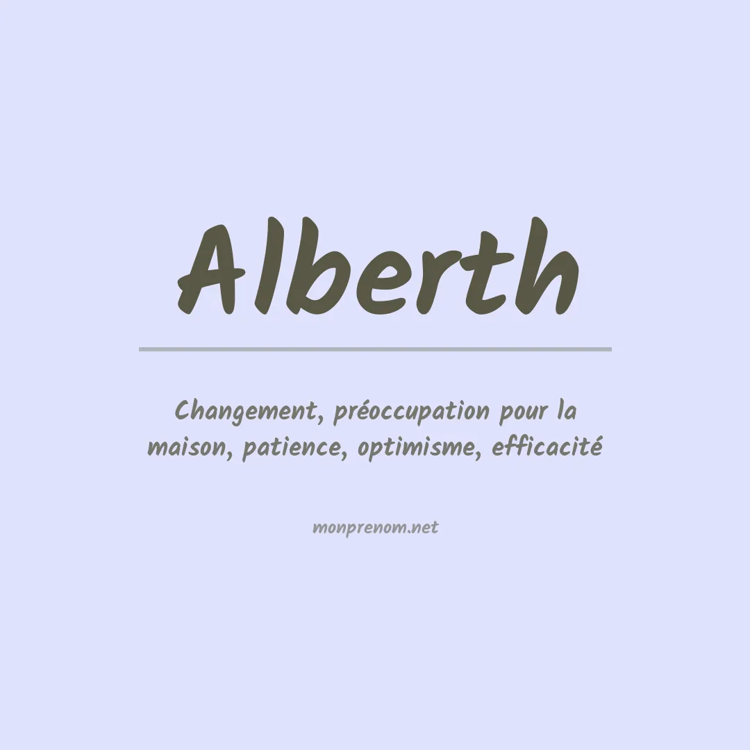 Signification du Prénom Alberth