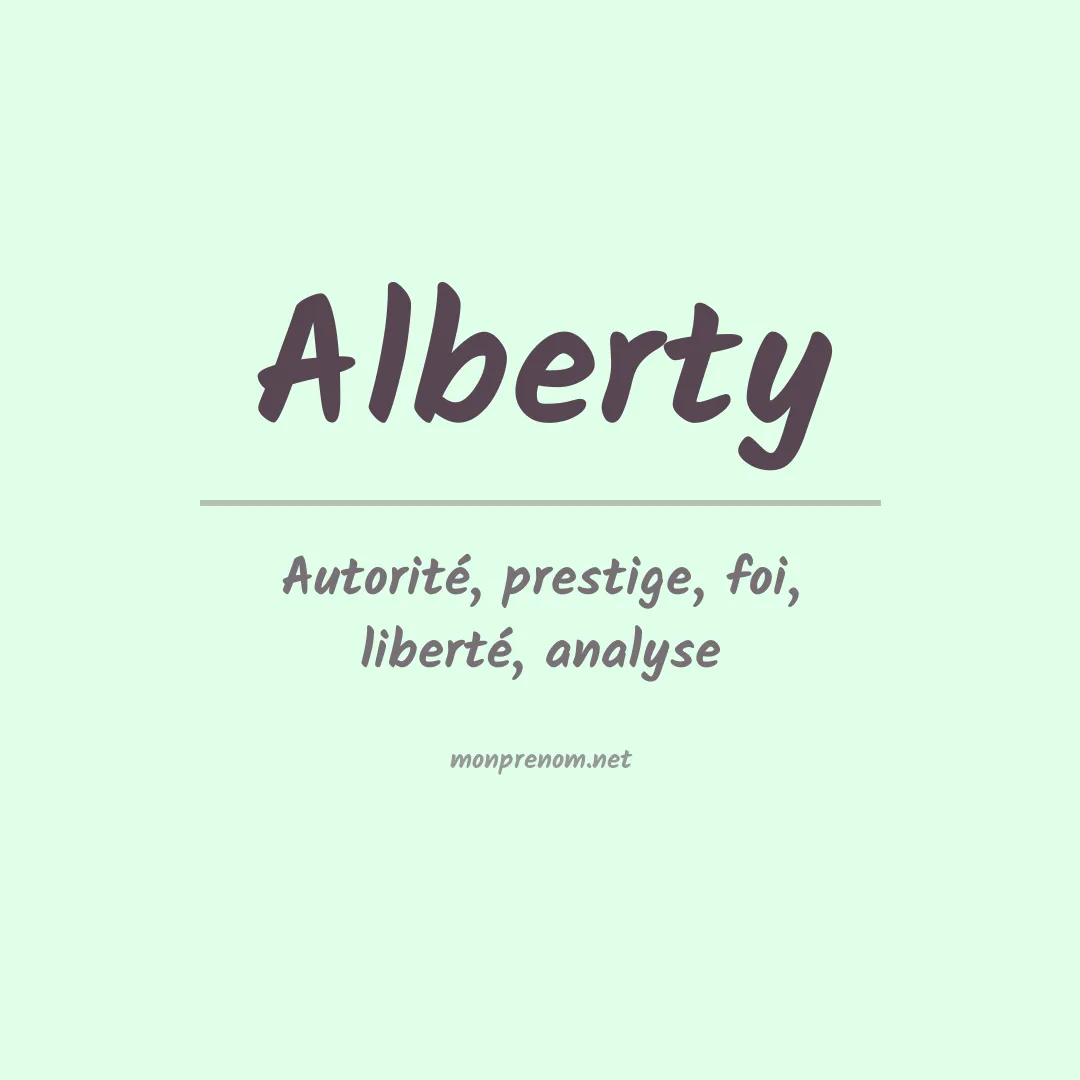 Signification du Prénom Alberty