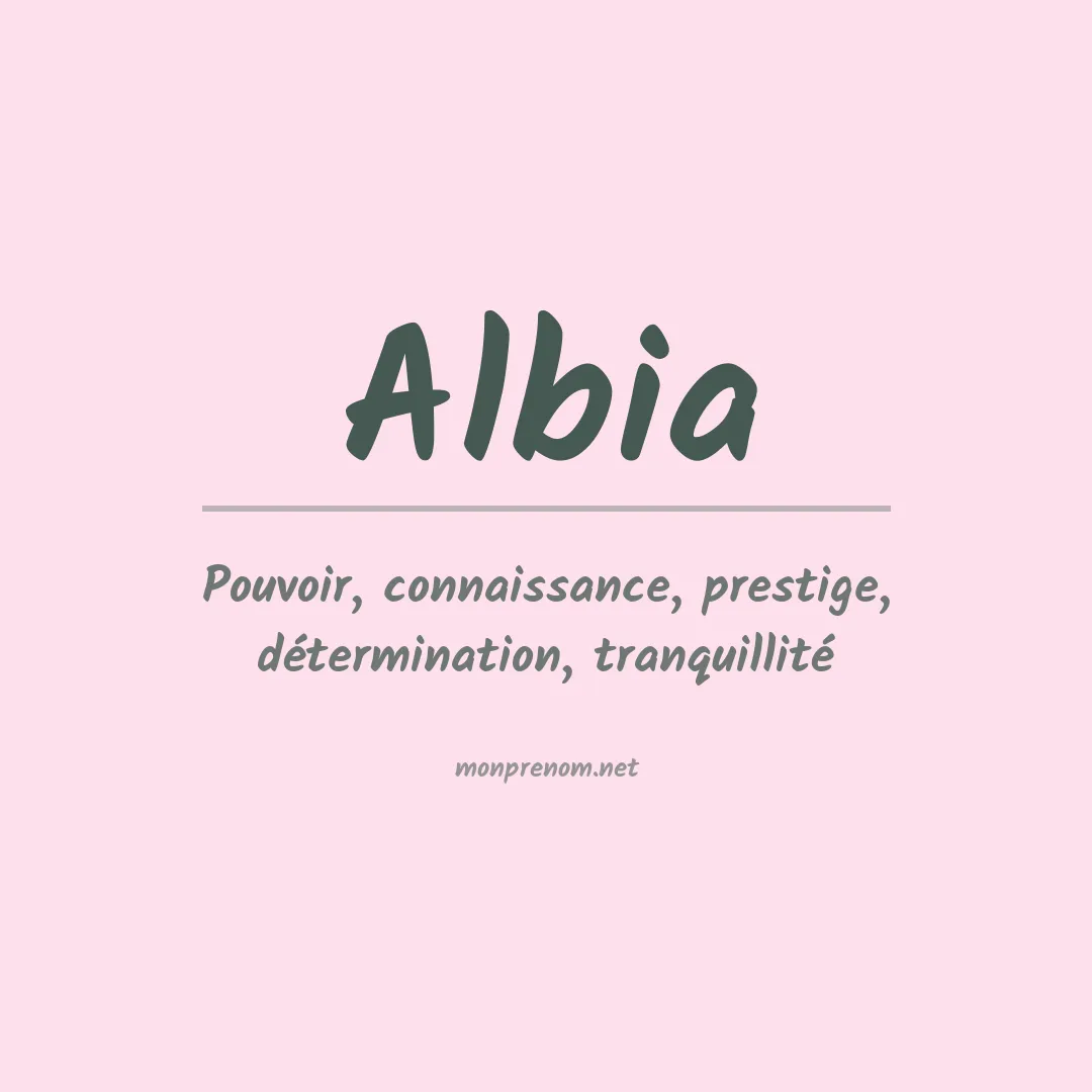 Signification du Prénom Albia