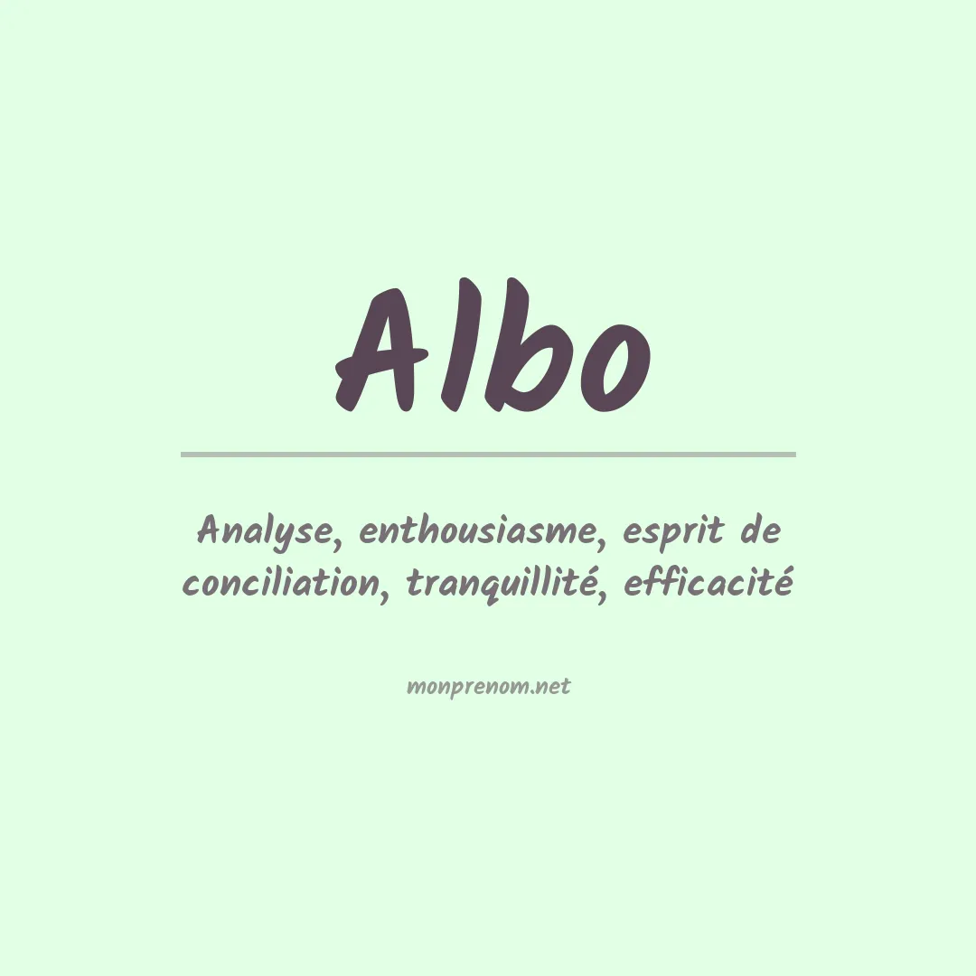 Signification du Prénom Albo