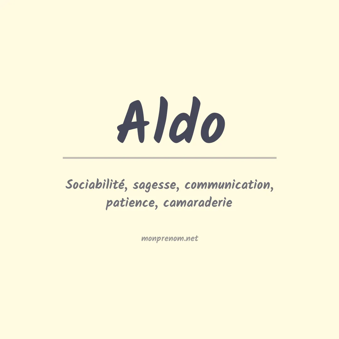 Signification du Prénom Aldo