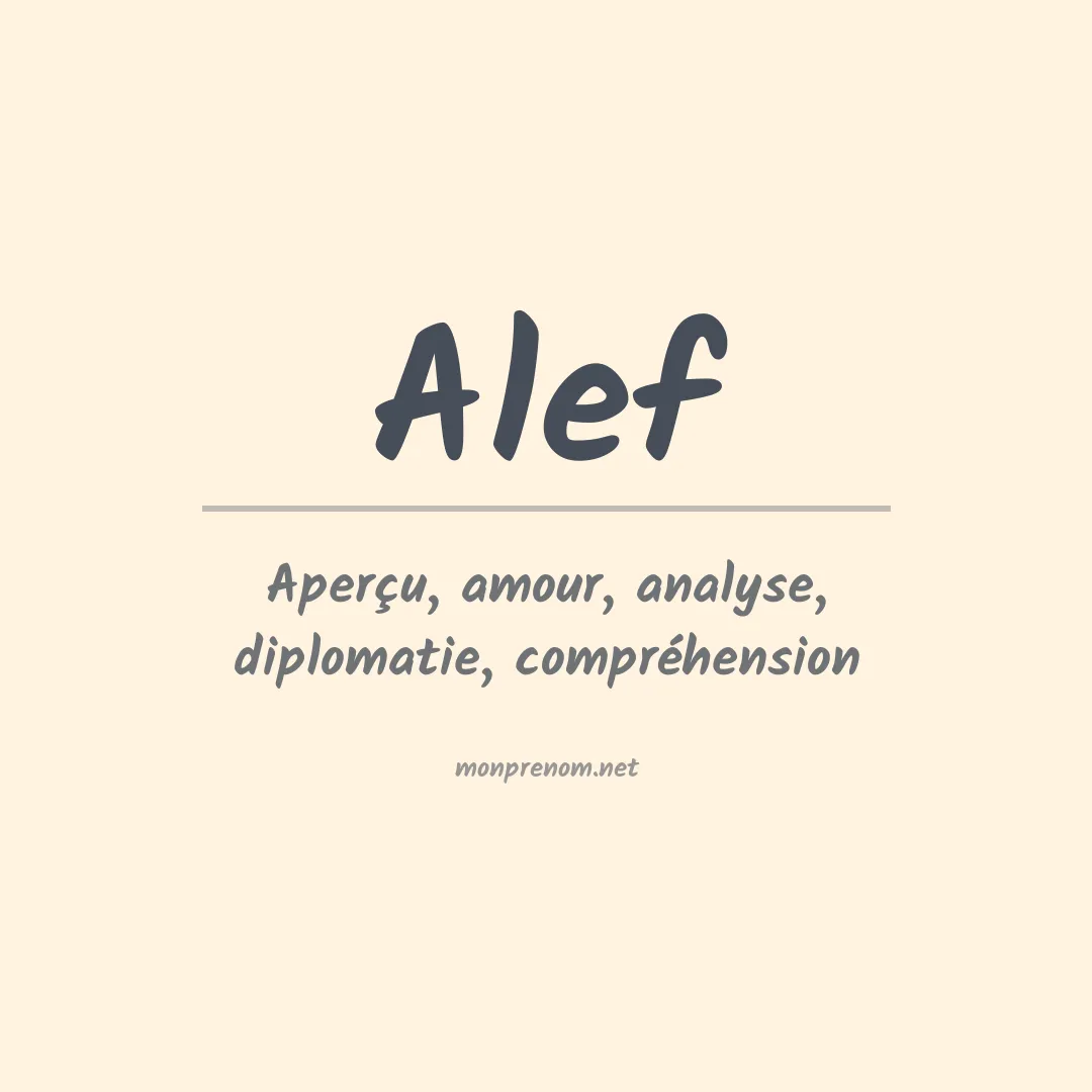 Signification du Prénom Alef