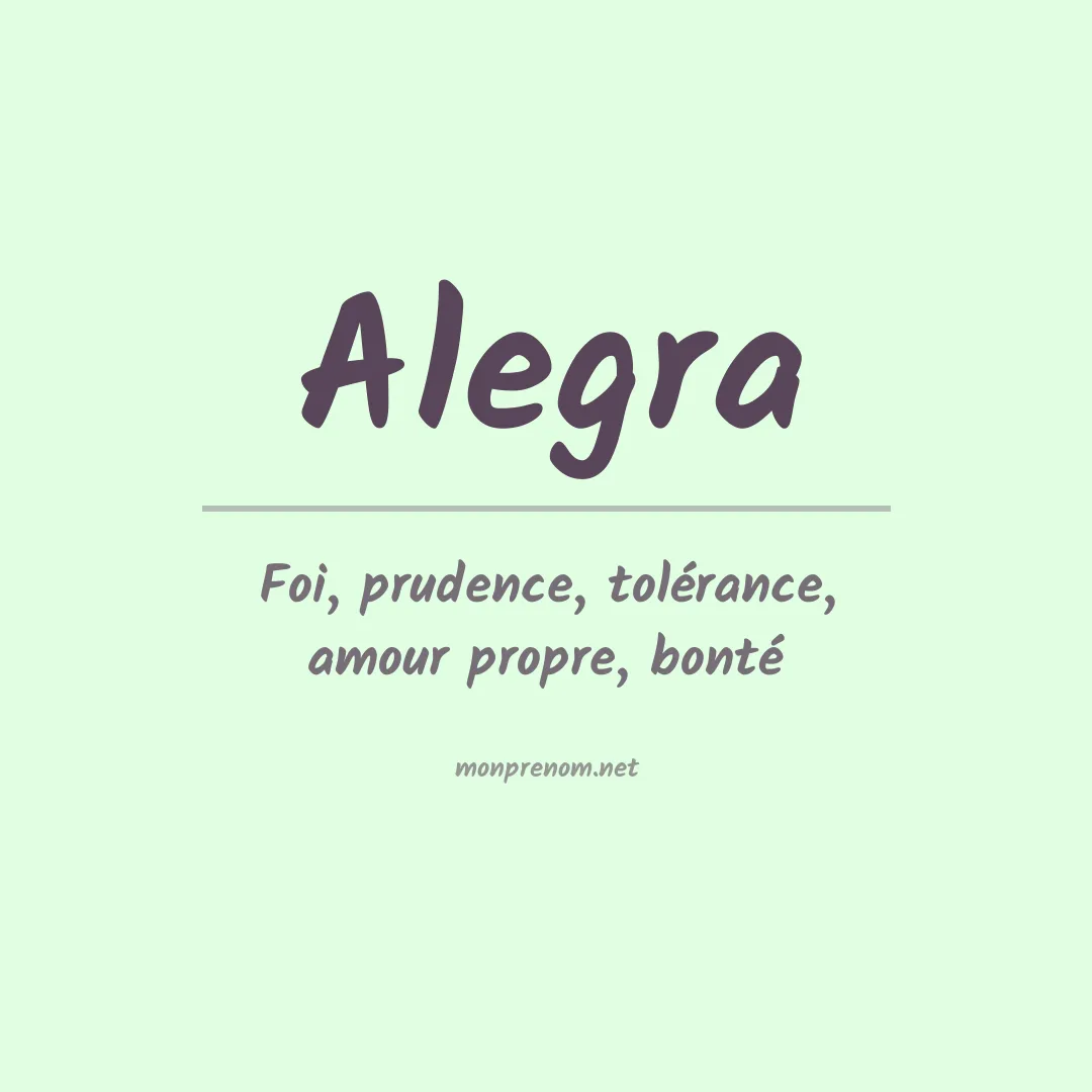 Signification du Prénom Alegra Signification du Prénom Alegra