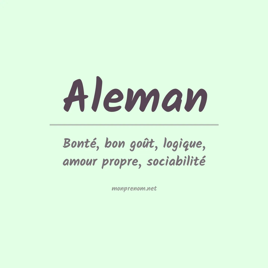 Signification du Prénom Aleman