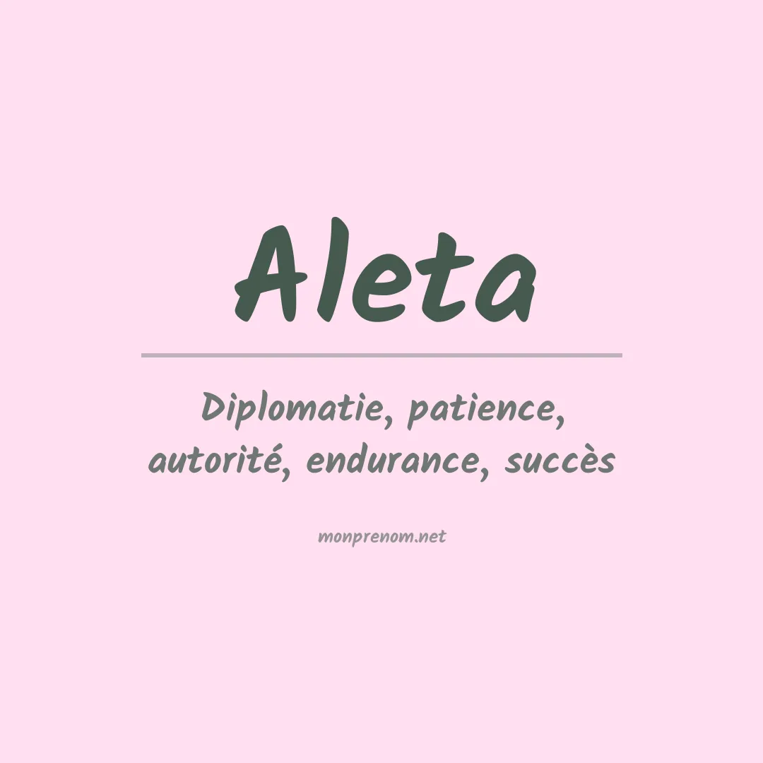 Signification du Prénom Aleta Signification du Prénom Aleta