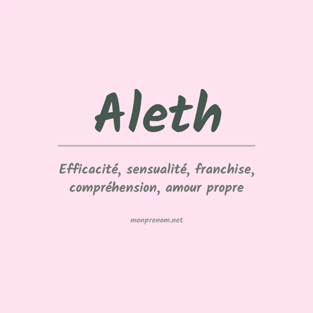 Signification du Prénom Aleth Signification du Prénom Aleth