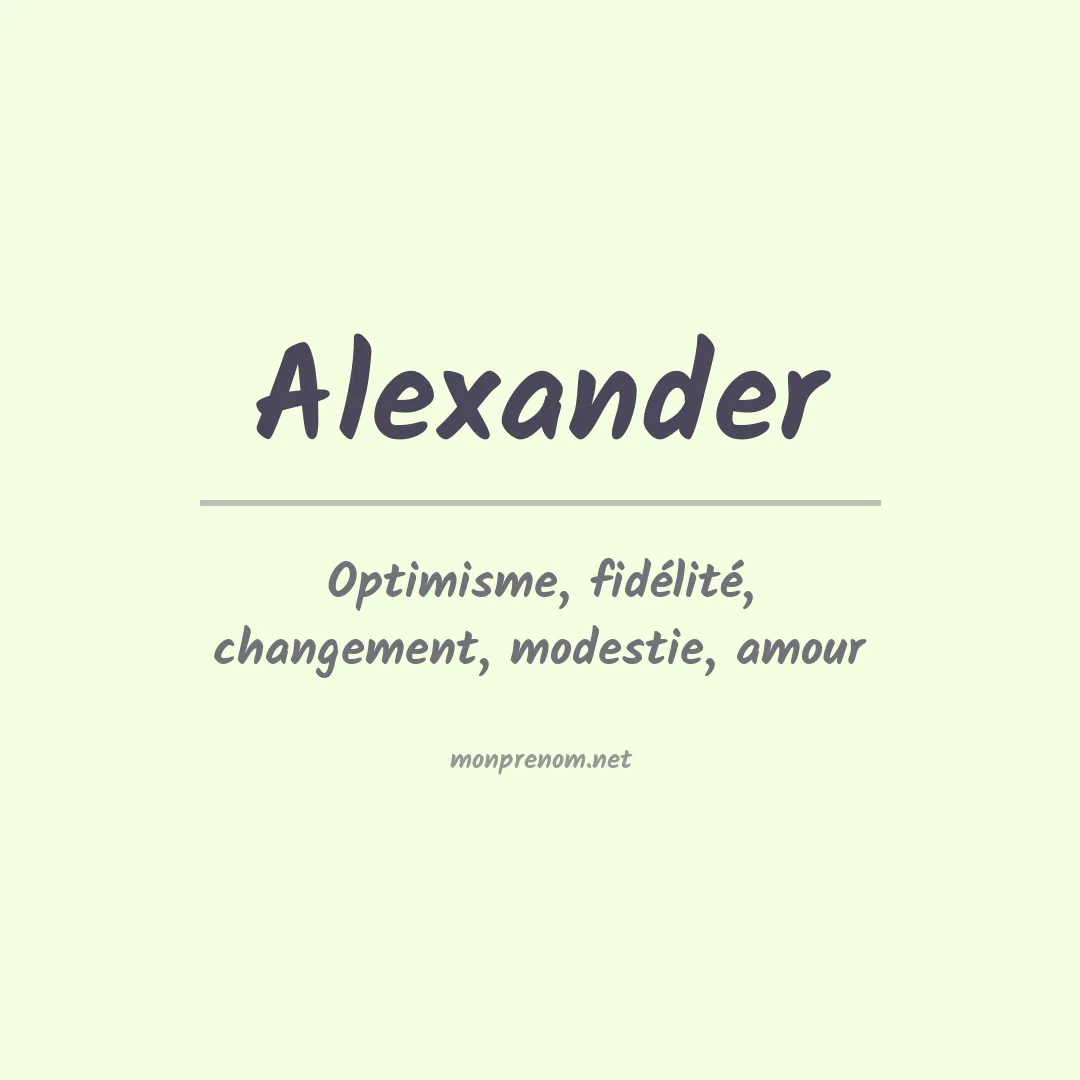 Signification du Prénom Alexander
