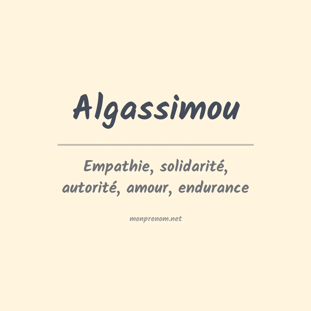 Signification du Prénom Algassimou Signification du Prénom Algassimou