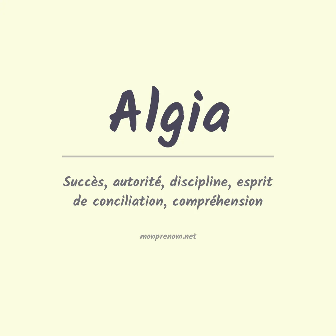 Signification du Prénom Algia